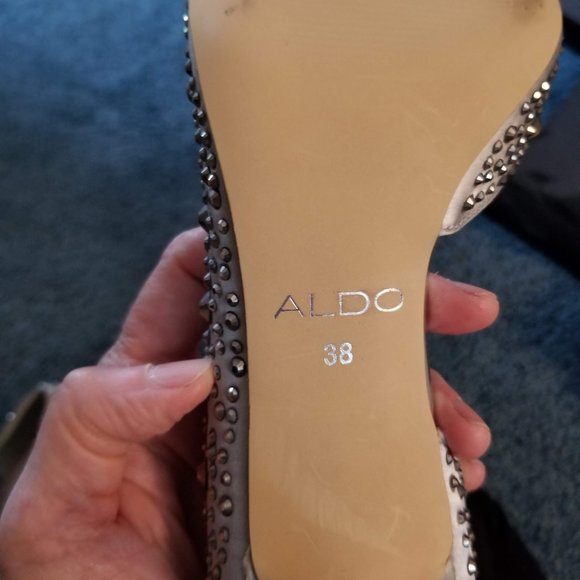 Silver shoes with rhinestones, size 38, NWT - Picture 6 of 8